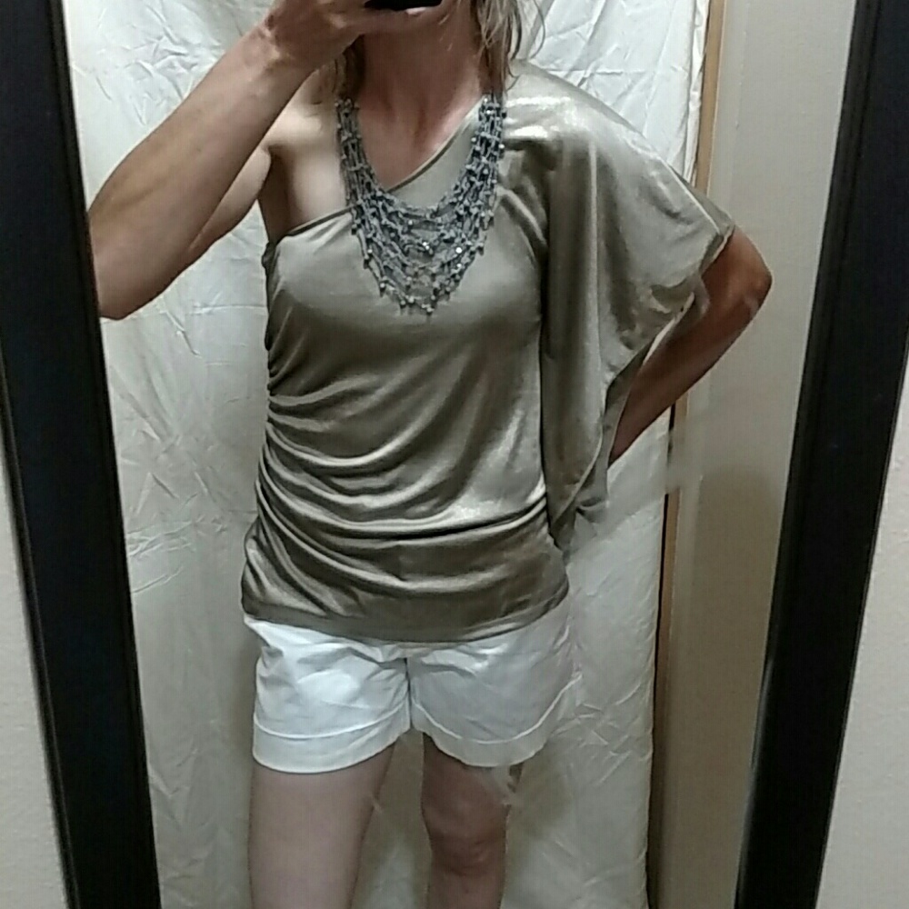 Express shimmering gold dressy top